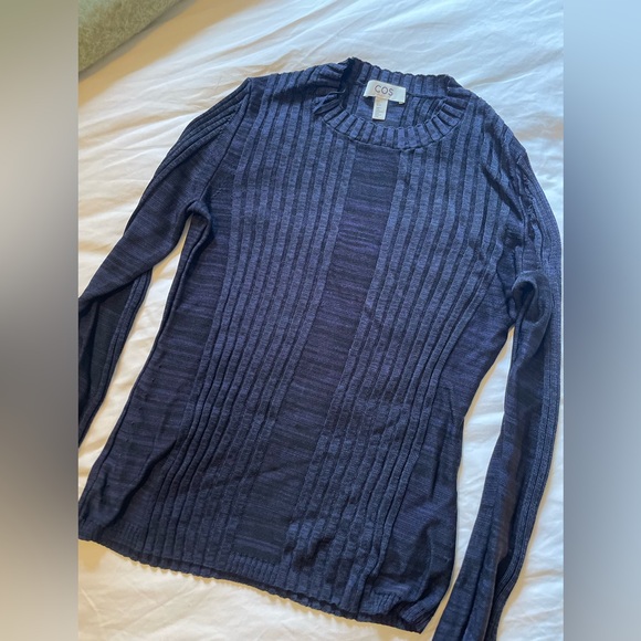 COS Knit Navy Longsleeve Top - Picture 1 of 3